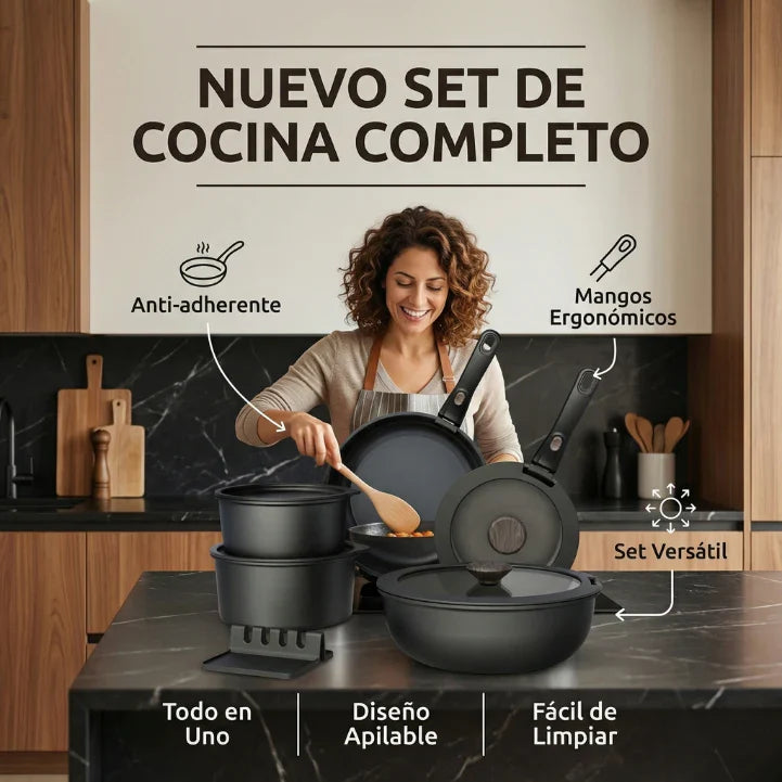 Set De Cocina 21 Piezas Granite Black