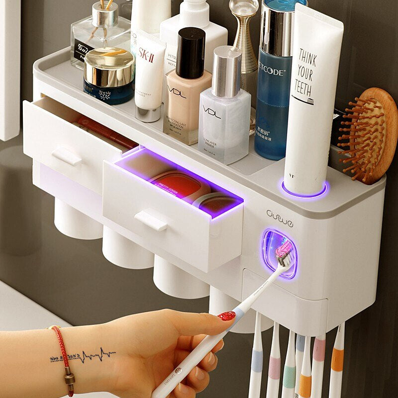 Soporte De Baño Con Dispensador Para Pasta De Dientes 50% OFF