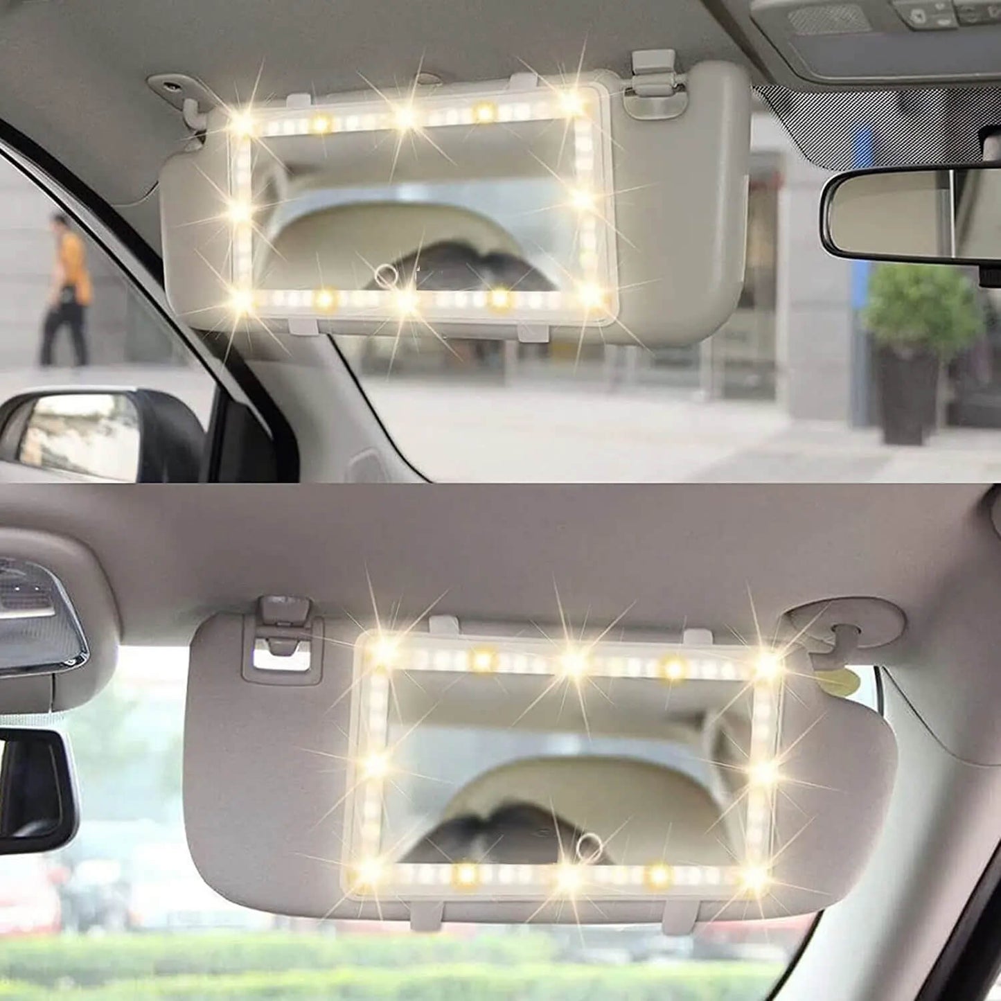 Espejo Visor Para Coche con Luz Led 50% OFF