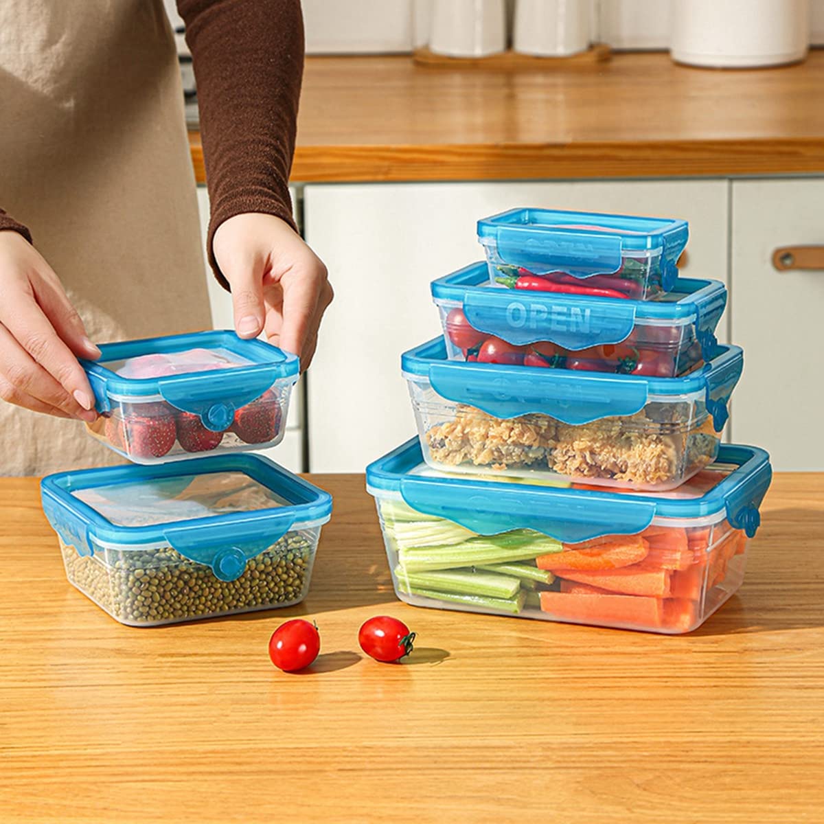 Juego de 6 Contenedores Con Tapa Elastica 50% off
