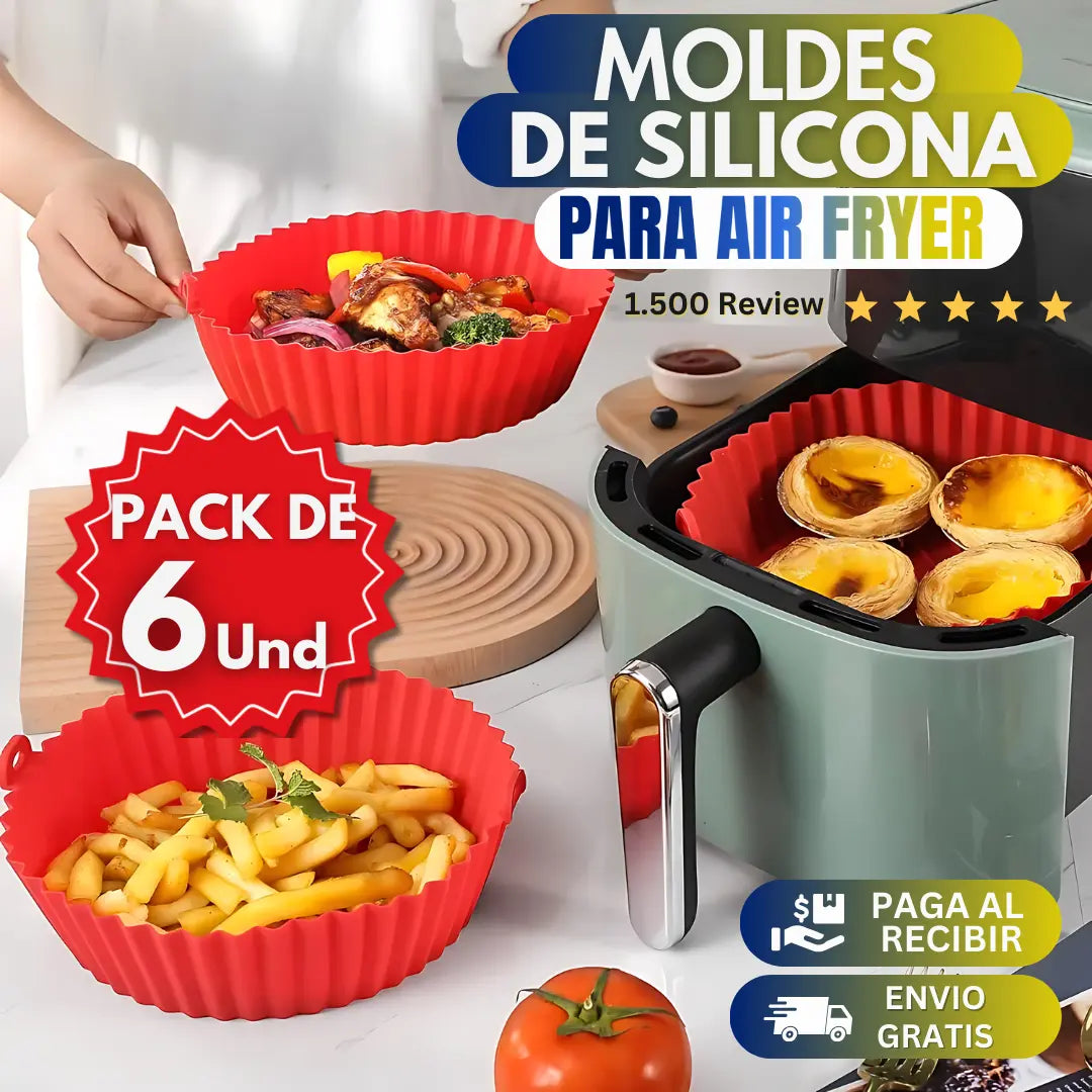 Pack de 6 Moldes Para Air Fryer 50% OFF