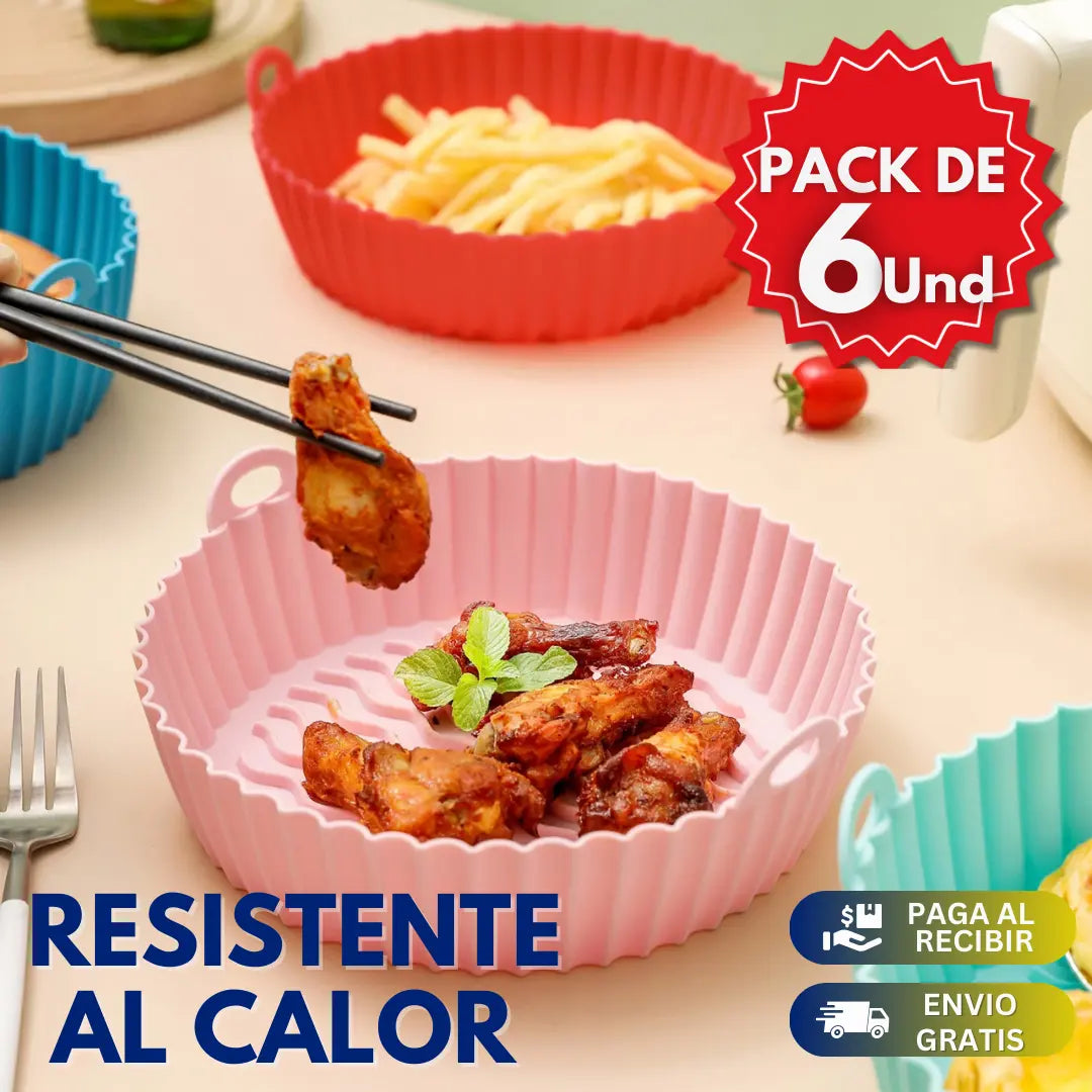 Pack de 6 Moldes Para Air Fryer 50% OFF