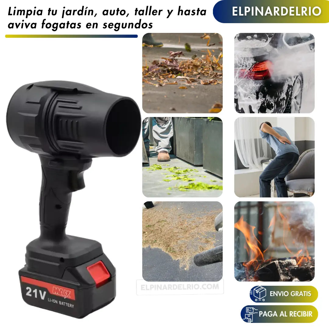 Soplador Secador TurboMax Cyclone + 2 BATERIAS RECARGABLES