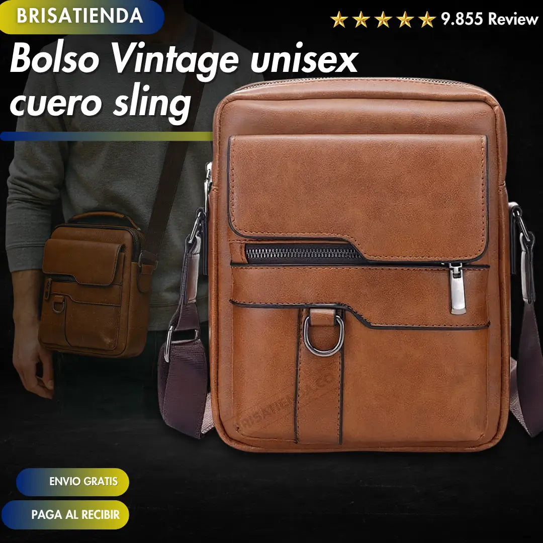 Bolso Vintage Unisex Cuero Sling TKT