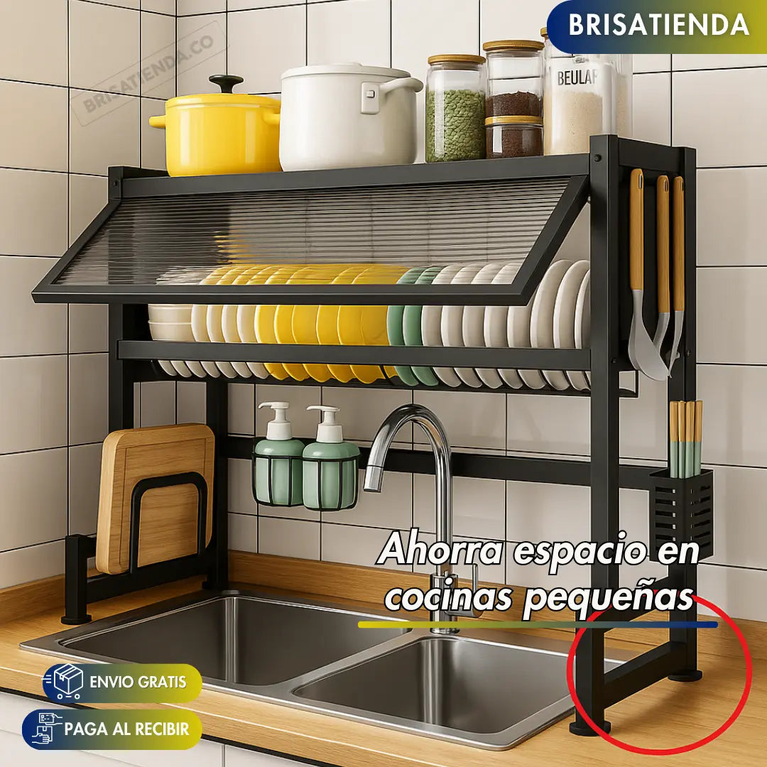Escurridor Multiuso RackFreg+ KIT DE REAGALO (tabla, pelador y cuchillo) TKT