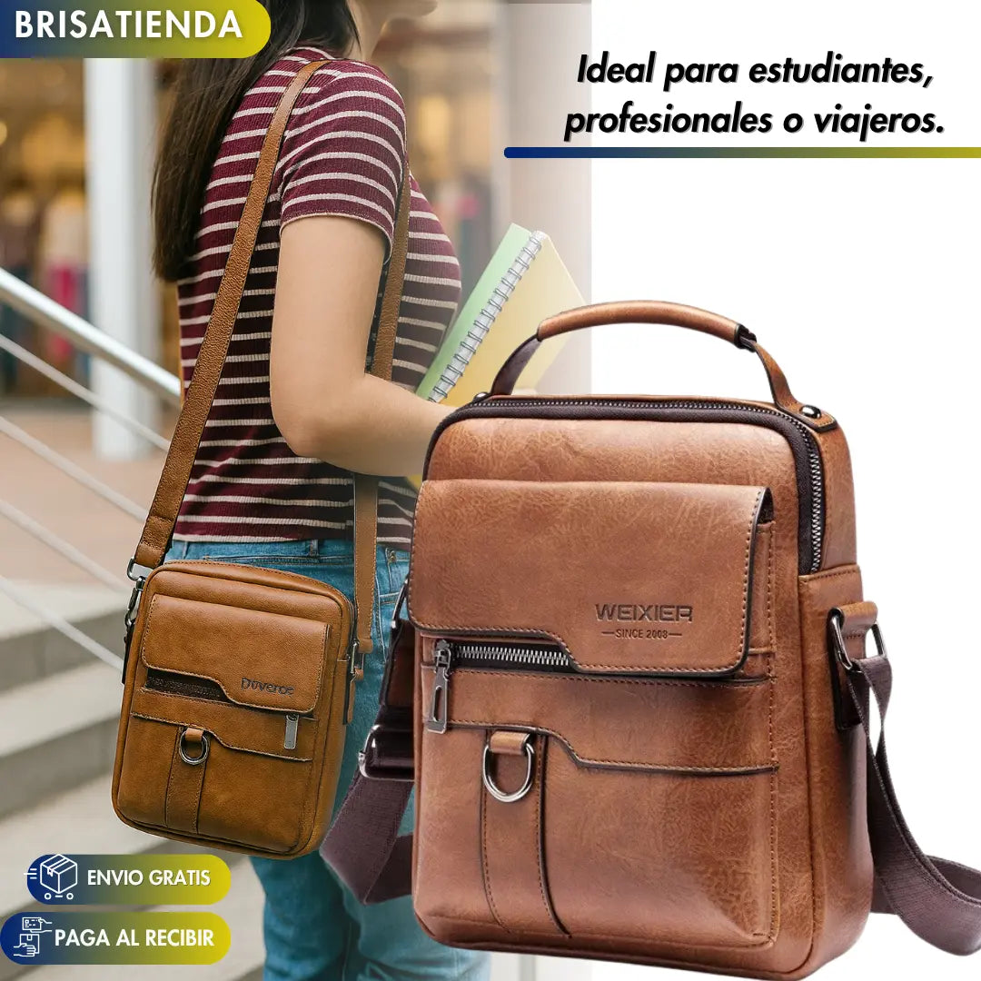 Bolso Vintage Unisex Cuero Sling TKT