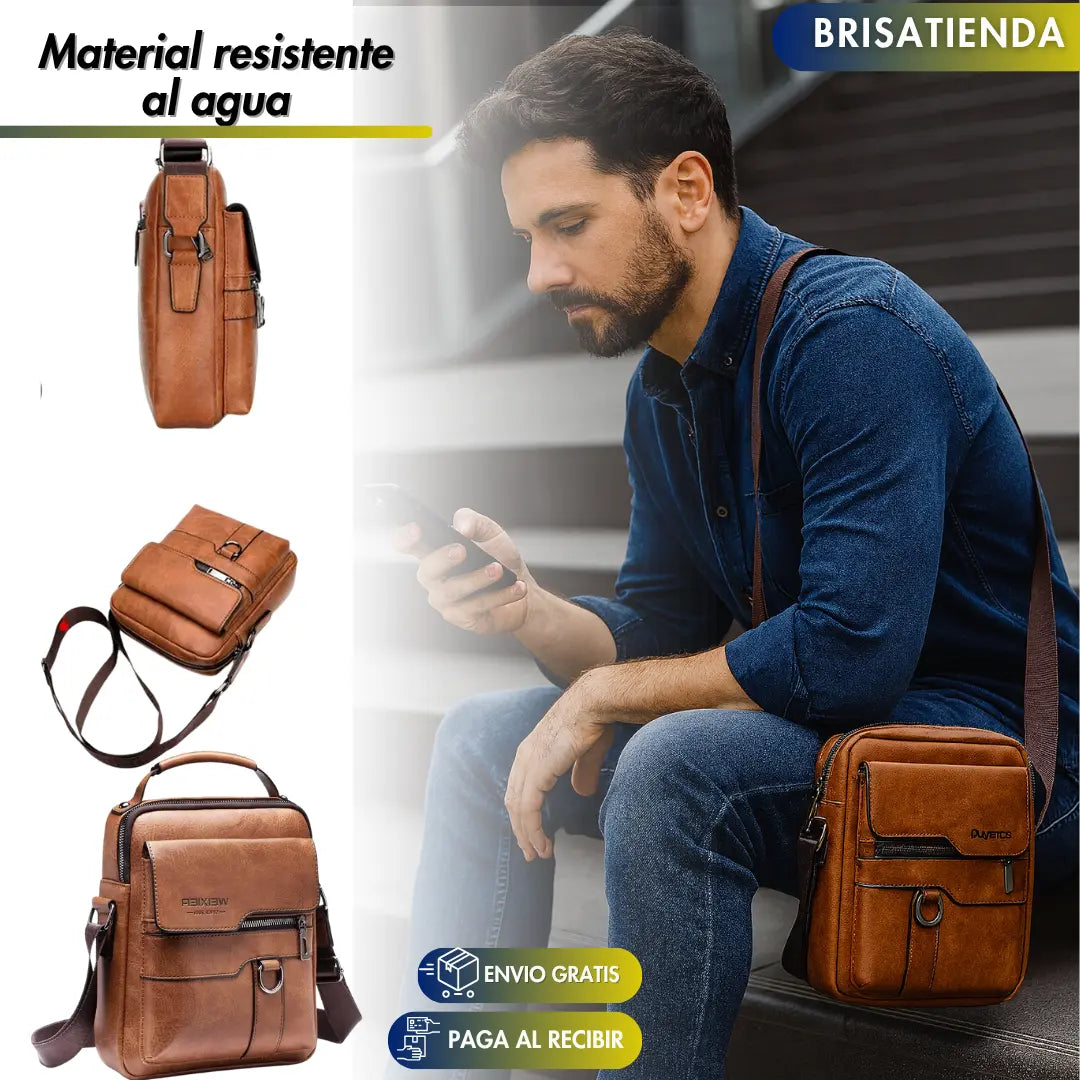 Bolso Vintage Unisex Cuero Sling TKT