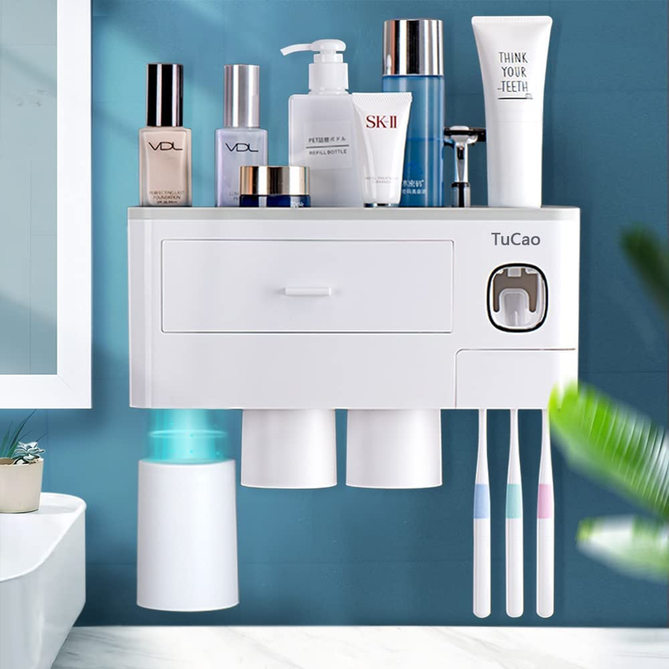 Soporte De Baño Con Dispensador Para Pasta De Dientes 50% OFF
