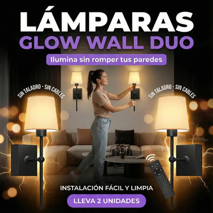 SET X 2 Lamparas de Pared Glow Wall Duo