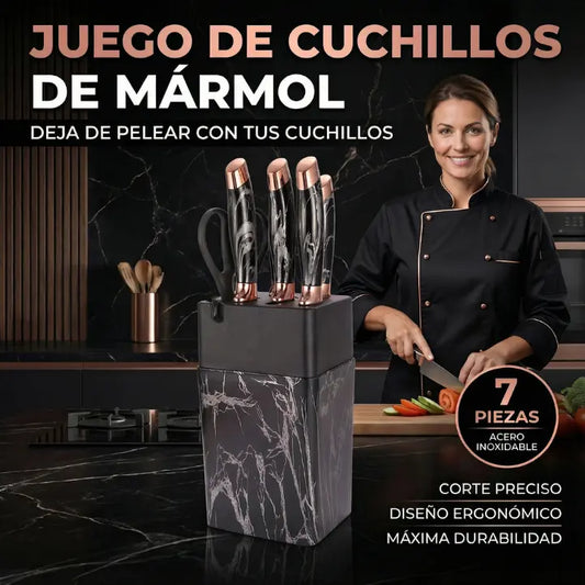 Set de 7 Cuchillos Marmol Imperial