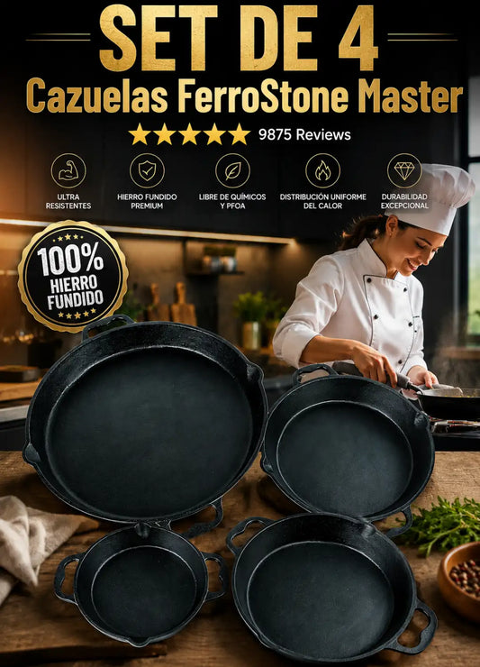 Cazerolas FerroStone Master 4 piezas