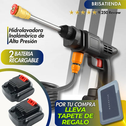 HIDROLAVADORA INALAMBRICA DE ALTA PRESION CON DOS BATERIAS + MALETIN Y TAPETE  GRATIS TKT
