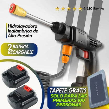 HIDROLAVADORA INALAMBRICA DE ALTA PRESION CON DOS BATERIAS + MALETIN Y TAPETE  GRATIS