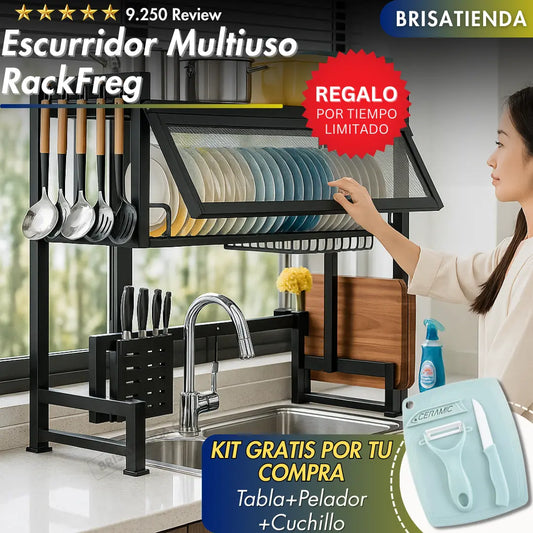 Escurridor Multiuso RackFreg+ KIT DE REAGALO (tabla, pelador y cuchillo)