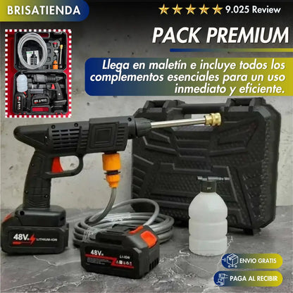 HIDROLAVADORA INALAMBRICA DE ALTA PRESION CON DOS BATERIAS + MALETIN Y GRATIS TKT