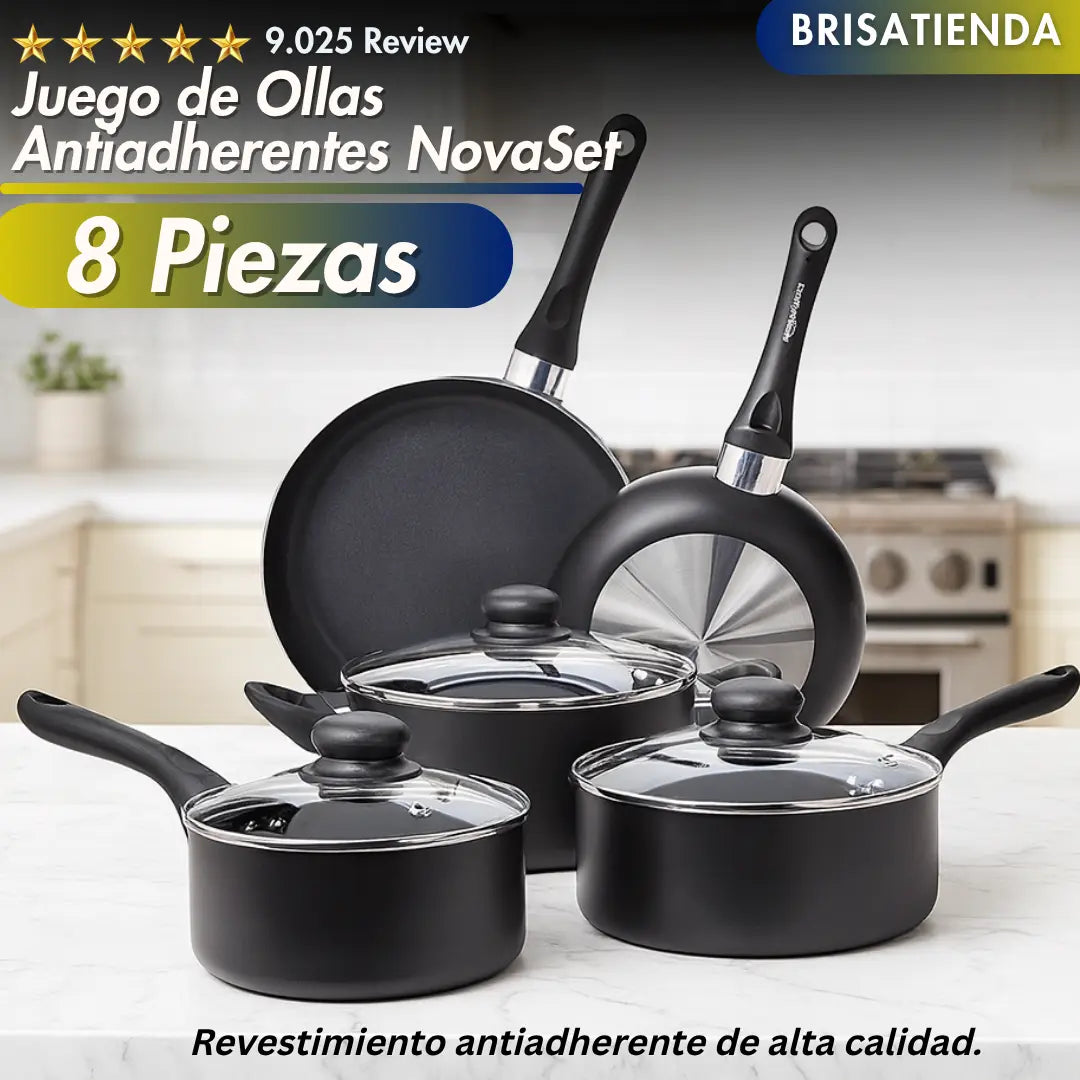 Juego de Ollas Antiadherentes NovaSet 8 piezas