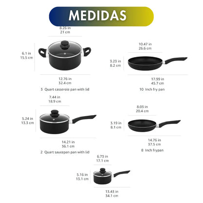 Juego de Ollas Antiadherentes NovaSet 8 piezas