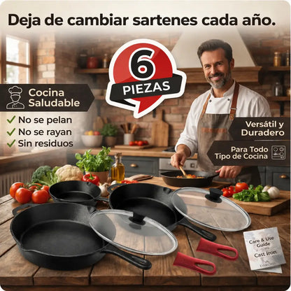 Juego Profesional de Sartenes IronPlus 6 PIEZAS