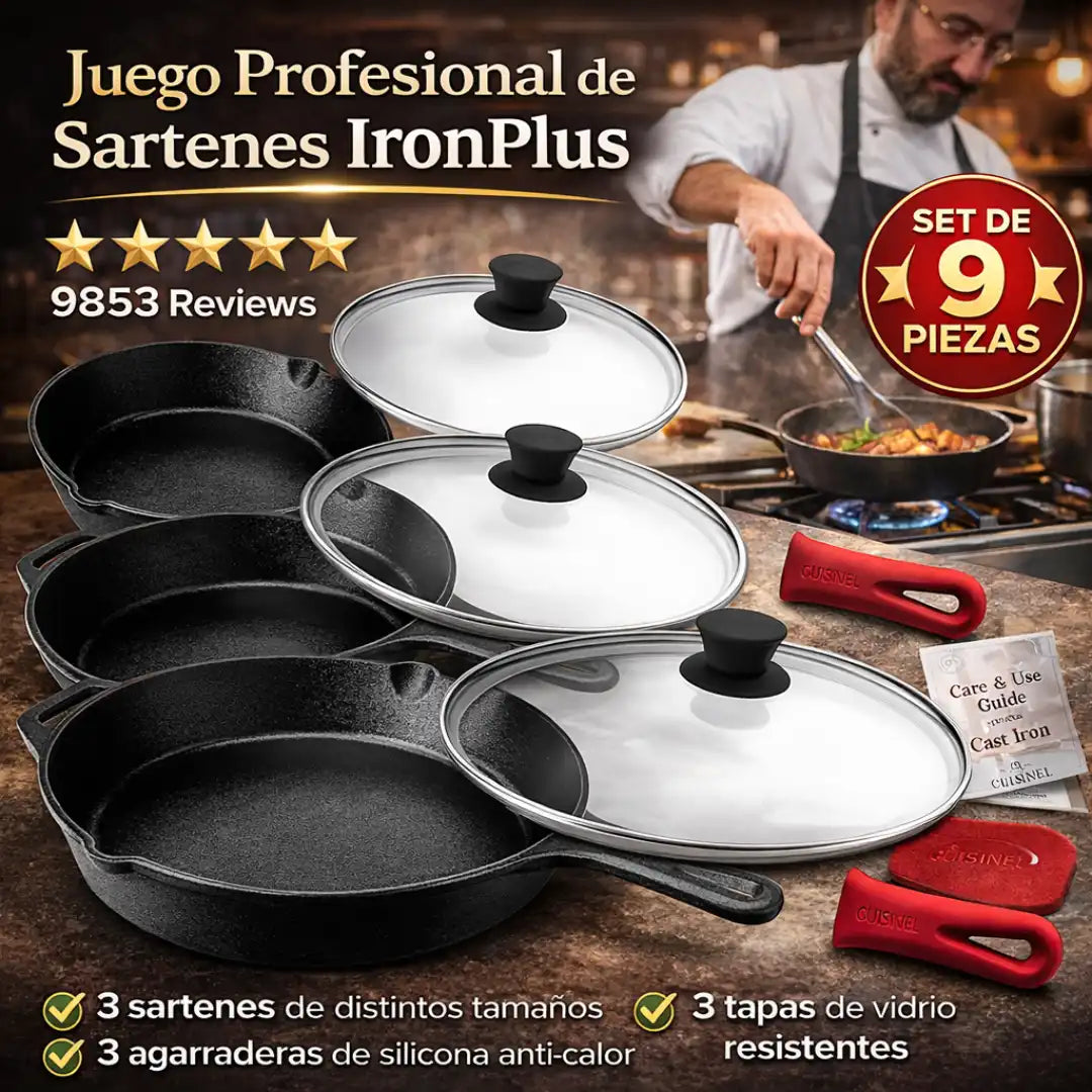 Juego Profesional de Sartenes IronPlus 9 PIEZAS