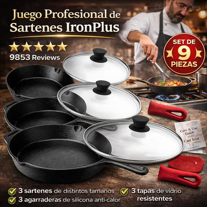 Juego Profesional de Sartenes IronPlus 9 PIEZAS