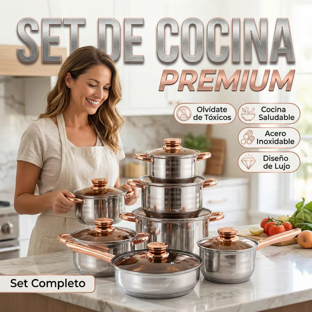 Coleccion de Ollas de Acero Elite Cook 12pcs