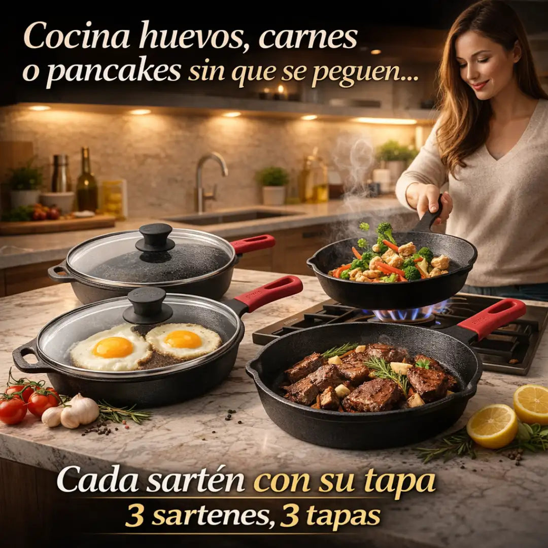 Juego Profesional de Sartenes IronPlus 9 PIEZAS