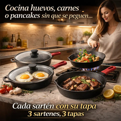 Juego Profesional de Sartenes IronPlus 9 PIEZAS