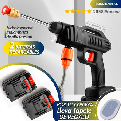 HIDROLAVADORA INALAMBRICA DE ALTA PRESION CON DOS BATERIAS + MALETIN Y TAPETE  GRATIS TKT
