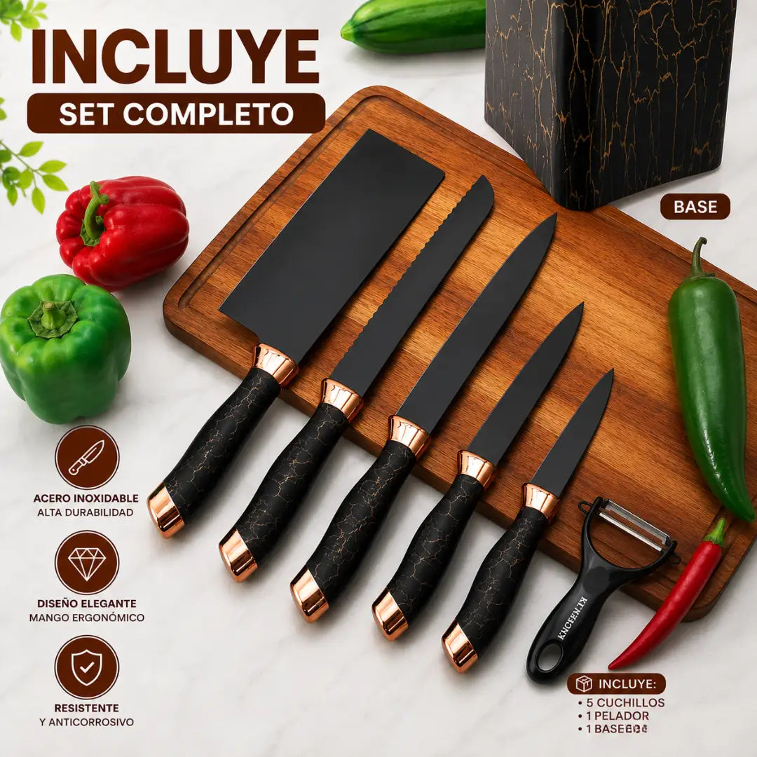 Set de 7 Cuchillos tipo Marmol Imperial