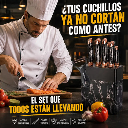 Set de 7 Cuchillos tipo Marmol Imperial