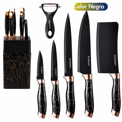 Set de 7 Cuchillos tipo Marmol Imperial