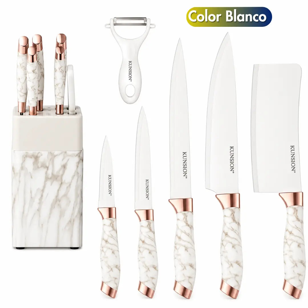 Set de 7 Cuchillos tipo Marmol Imperial