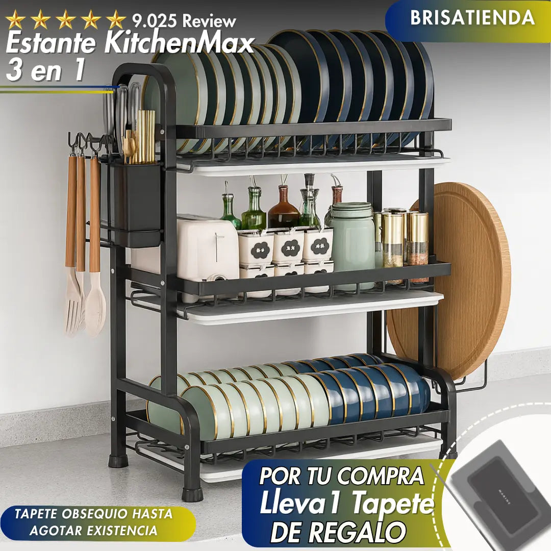 Estante KitchenMax 3 en 1 + Tapete de Regalo