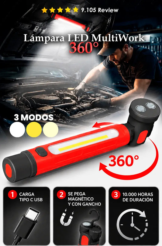 Lampara LED MultiWork 360° Recargable