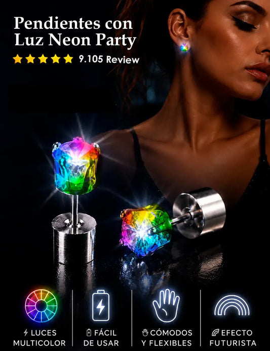 Pendientes con Luz Neon Party