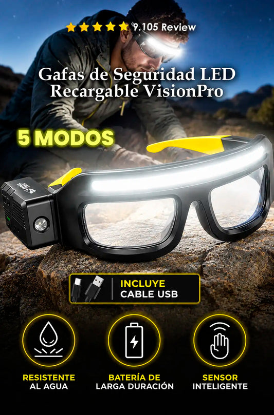 Gafas de Seguridad LED Recargable VisionPro