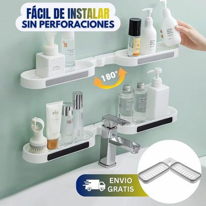 PAGA 1 Y LLEVA 2 Estantes de baño organizador plegable 50% OFF