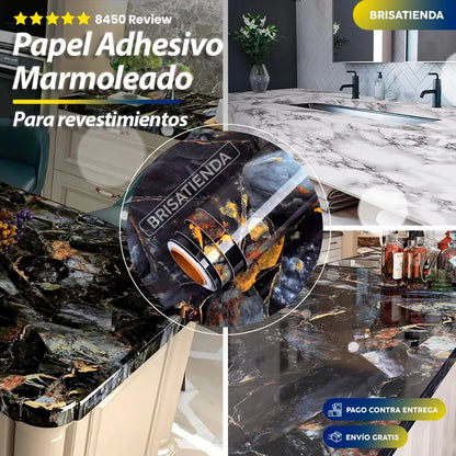 PAGA1 Y LLEVA 3 de Papel Adhesivo Para Revestimientos Marmoleado 50% OFF