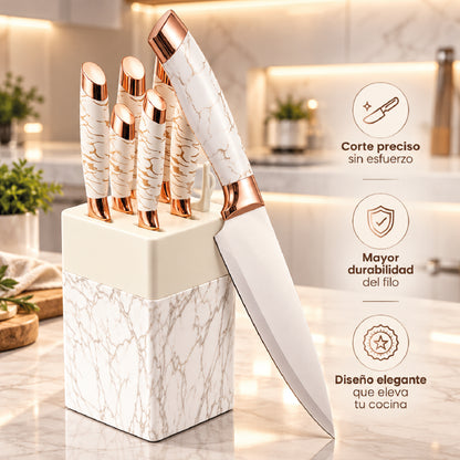 Set x7 cuchillos Marmol Premium