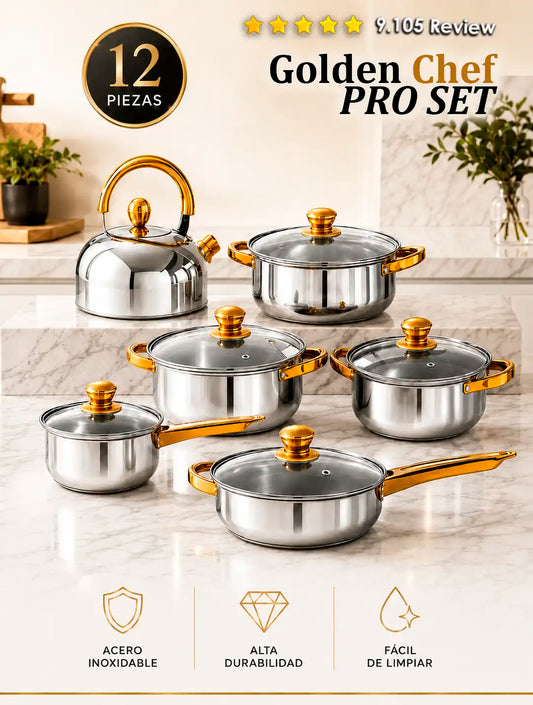 GoldenChef Pro Set 12 Piezas TKT