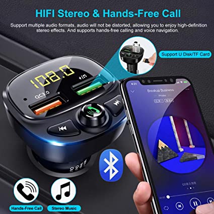 Trasnmisor FM y Música Más Cargador con Bluetooth para Vehiculos 50% OFF