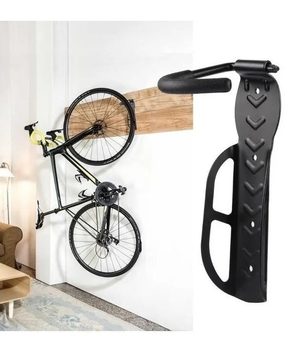 Soporte de madera con fijación a pared para bicicleta